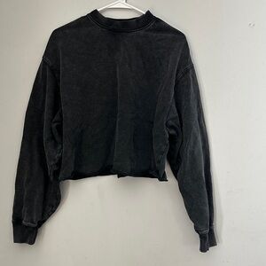SKIMS Charcoal Cropped Sweatshirt